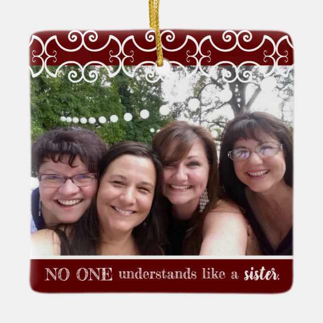 Syster Rustic Elegant 2-foto Modern jul Julgransprydnad Keramik (Framsida)