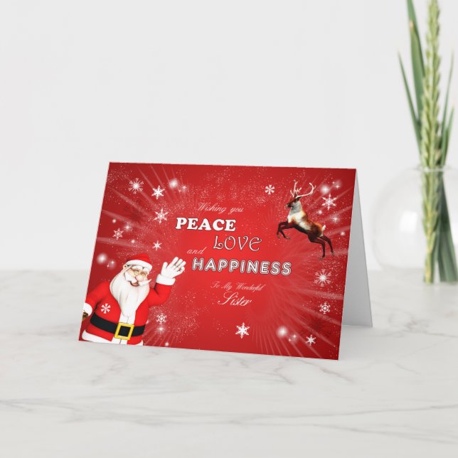 Syster, Santa och en ren Helgkort (Framsida)