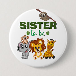 Syster som ska vara jungle Safari Animal Baby Show Knapp