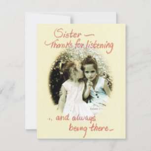 Syster, tack för att du lyssnar på foto  anteckningskort