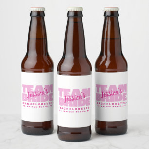 Syster till bruden Bröllop Cool Retro Rosa Ölflaska Etikett