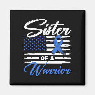 Syster till en krigare usa flagga tjocktarmscancer magnet