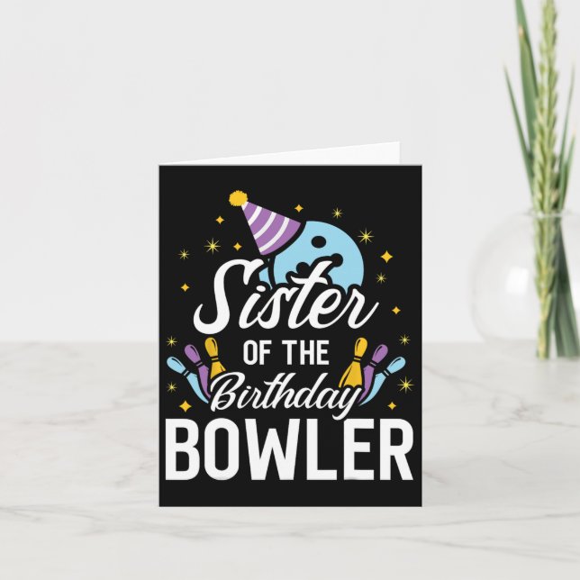 Syster till födelsedagsbowlaren Bowlingfest Matchi Kort (Framsida)