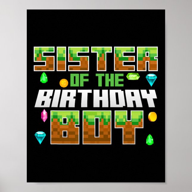 Syster till födelsedagspojken Video Spelare Pixel  Poster (Framsidan)