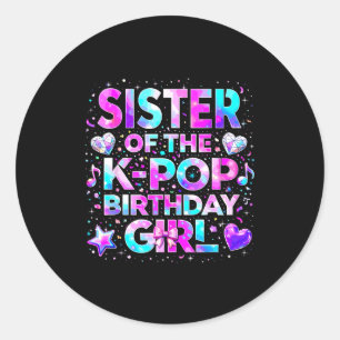 Syster till k-pop-födelsedagsflickorna koreansk mu runt klistermärke