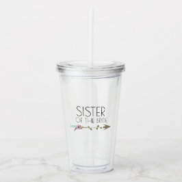 Syster Tribal Blommig Pil Bröllop Bachelorette Take Away Mugg