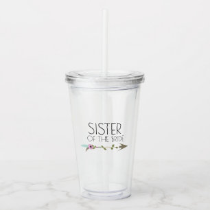 Syster Tribal Blommig Pil Bröllop Bachelorette Take Away Mugg