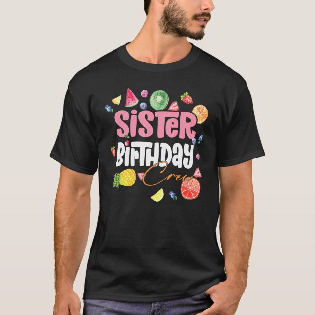 Syster Vild En födelsedagsfamilj Fruit Party Tropi T Shirt (Framsida)