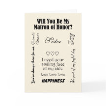 Syster, Vill du vara min brudtjänsteflicka? Elfenb