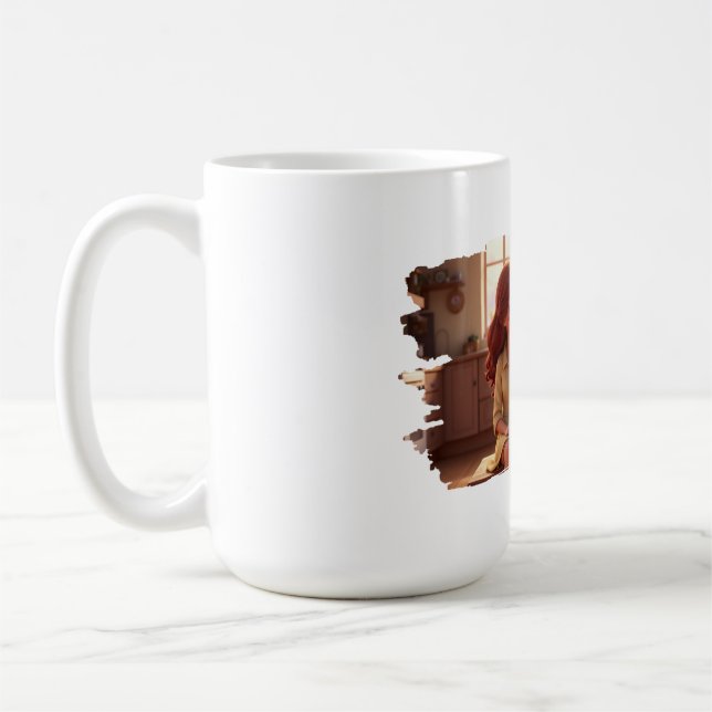 Systerband – Vacker systerillustrationskonst Kaffemugg (Vänster)