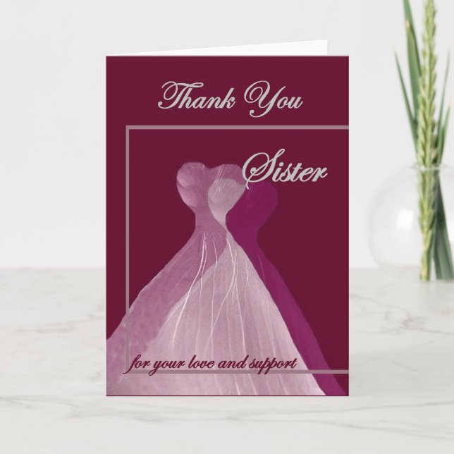 SYSTERbröllopTACK Tack Kort (Framsida)