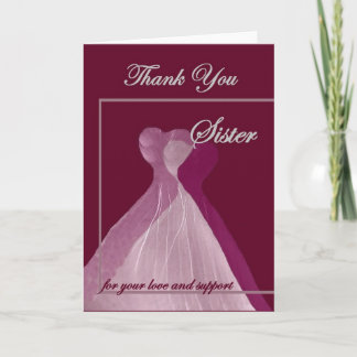SYSTERbröllopTACK Tack Kort