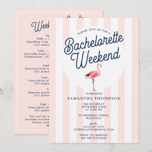 Systerbrudsschema Bach-helg Retro Flamingo Inbjudningar