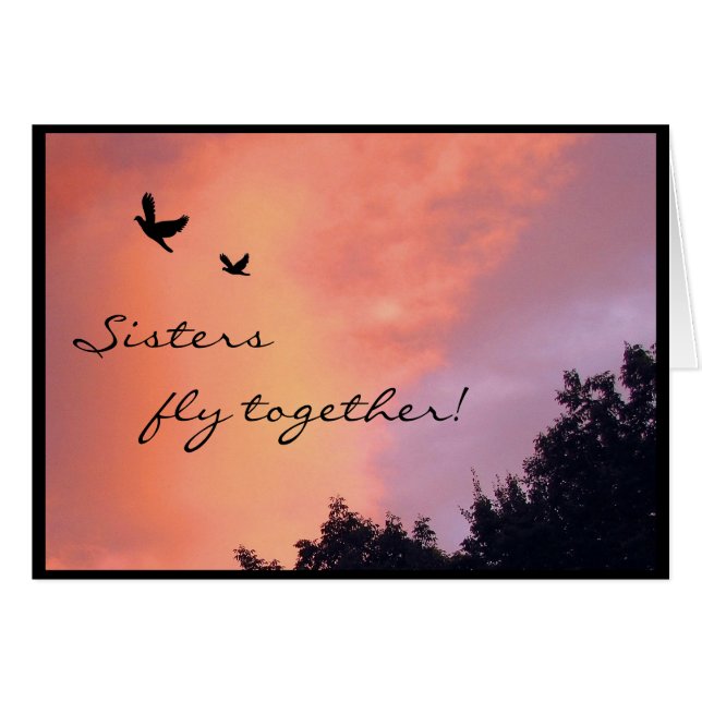 Systerduvor på solnedgången OBS kort (Framsidan Horizontal)