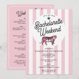 Systerfest Itinerary Bach Weekend Retro Leopard  Inbjudningar