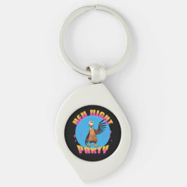 Systerfest Rolig Sängkantsfest Swirl Silverfärgad Nyckelring