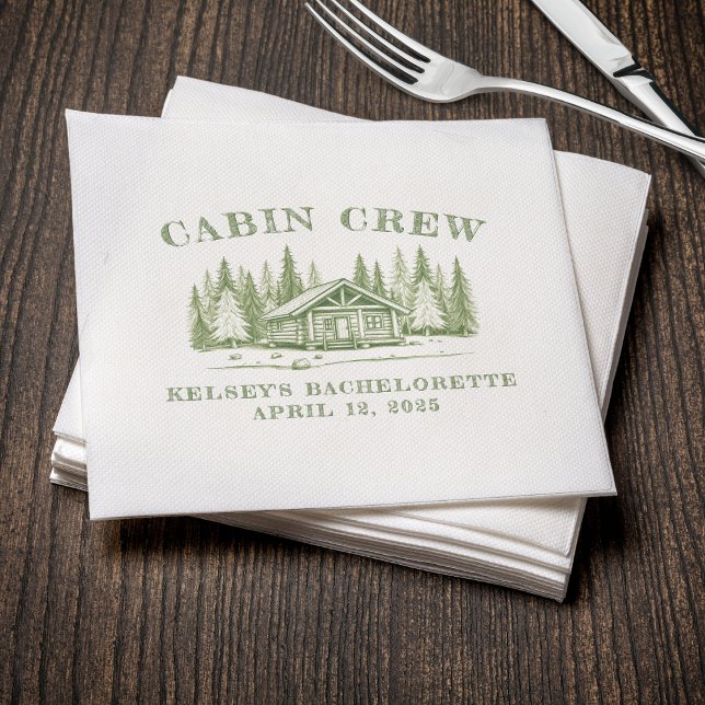 Systergrupps Grön Stuga Möhippa Pappersservett (Cabin Crew Green Camp Bachelorette Party Napkins
)