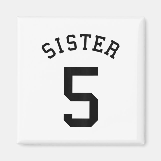 Systerlag Uniform # 5 Handboll Sis Fotboll Volleyb Magnet (Framsidan)