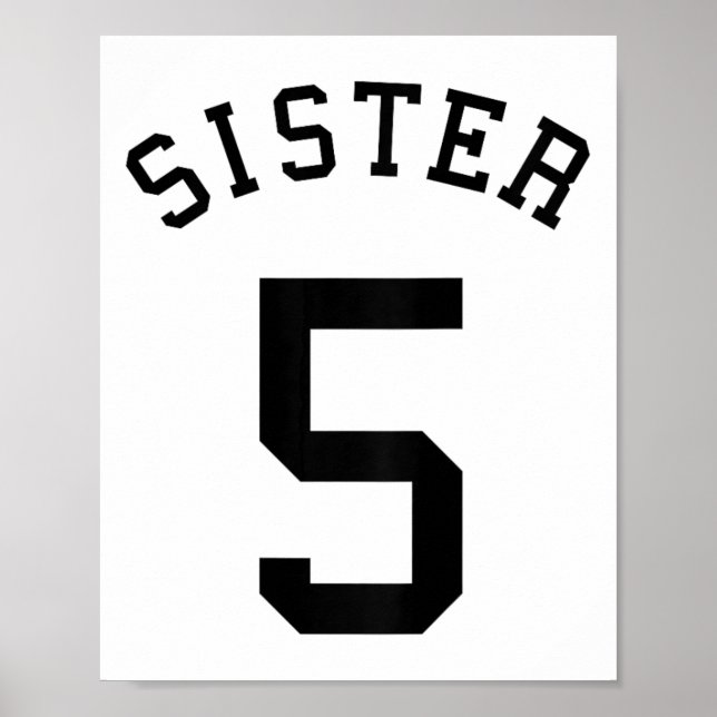 Systerlag Uniform # 5 Handboll Sis Fotboll Volleyb Poster (Framsidan)