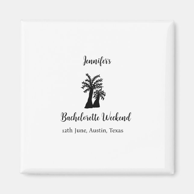 Systerparty kokospalm klubb lägg till namn magnet (Framsidan)