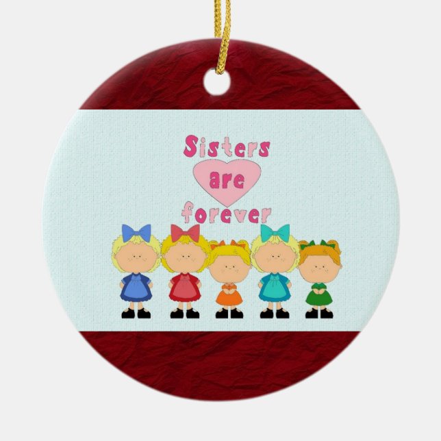 Systerrundaprydnad Julgransprydnad Keramik (Framsidan)