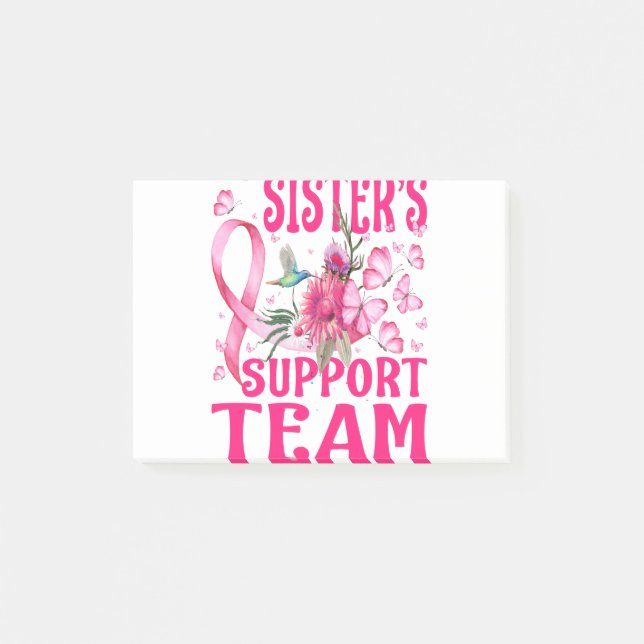 Syster's Support Team Hummingbird Breast Cancer Post-it Block (Framsida)