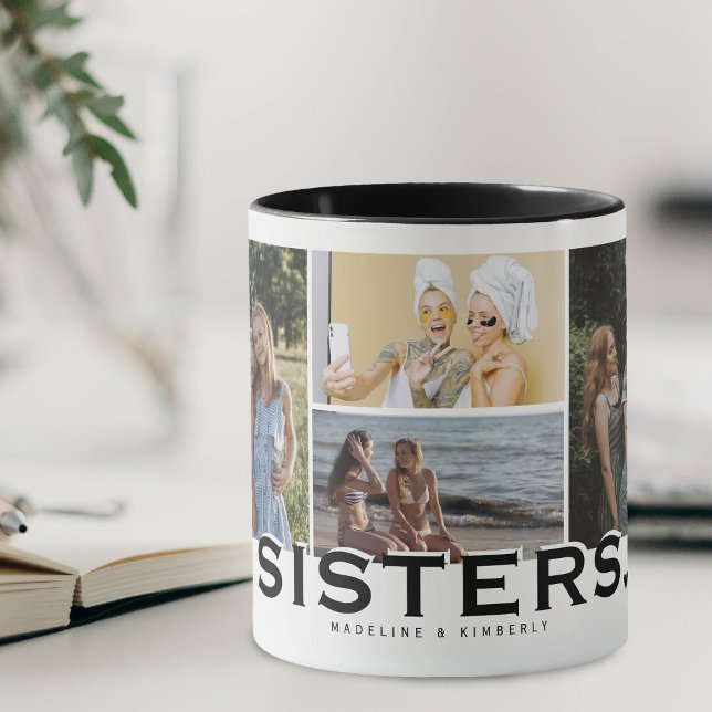 SYSTRAR 8 Fotokollage Modern Present  Mugg (Skapare uppladdad)