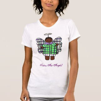 Systrar är änglar! (Afrikansk amerikan T Shirt