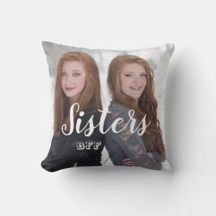 Systrar BFF Bästa vänner för alltid Foto Kudde