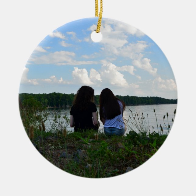 Systrar/familj Julgransprydnad Keramik (Framsidan)