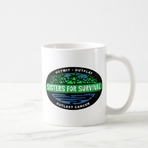Systrar för överlevnadmuggar kaffemugg