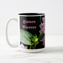 Systrar Forever Kaffe muggar Rosa Dahliablommor