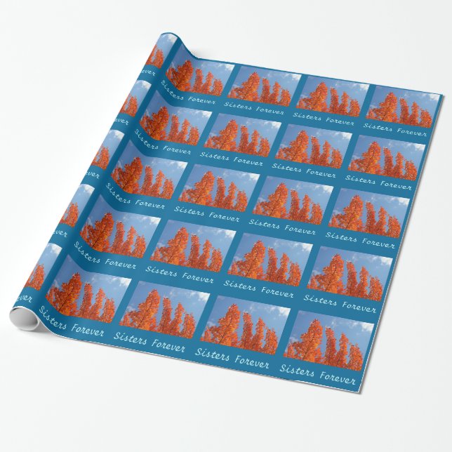 Systrar Forever presentpapper Höst Blad Syster (Utrullad)
