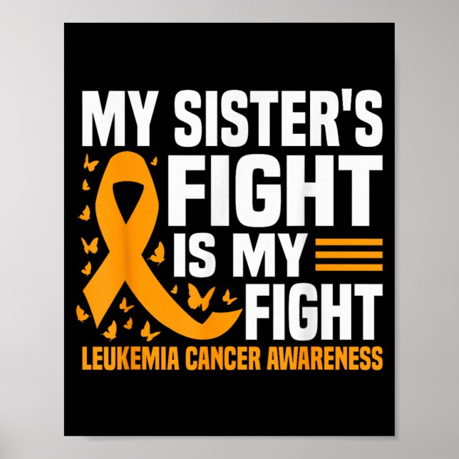 Systrar Kämpar Leukemi Cancer Medvetenhet Supporte Poster (Framsidan)