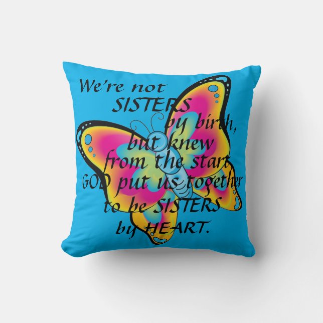 "SYSTRAR KAST PILLOW&BUTTERFLIES FRÅN FÖR HJÄRTAN" KUDDE (Framsida)