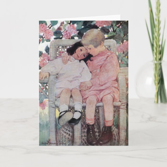 Systrar under blommar, Jessie Willcox Smith Kort (Framsida)