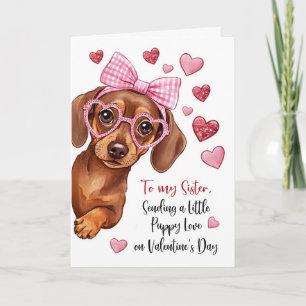 Systrar Valentine Puppy kärlek Söt Hund Kort