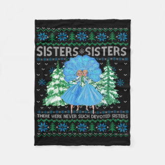 Systrar Vitt jul-film 1954 Xmas Snö Pyjamas Fleecefilt