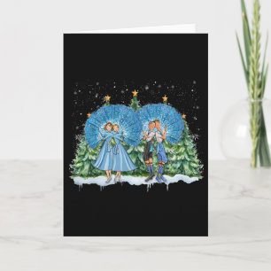 Systrar Vitt jul-film 1954 Xmas Snö Pyjamas Kort