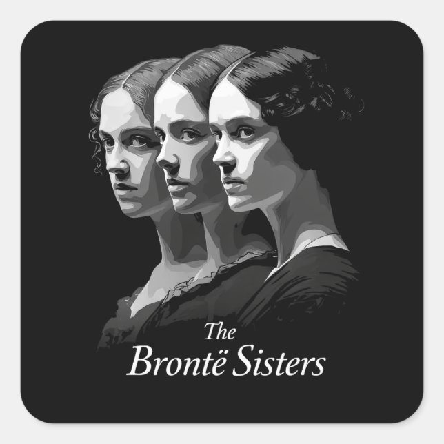 Systrarna Brontë Fyrkantigt Klistermärke (Framsida)