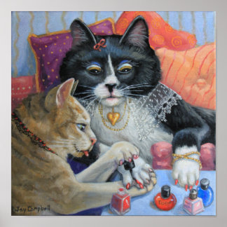 Systrarna "Syster Saker" kattunge gör sitt nagel Poster