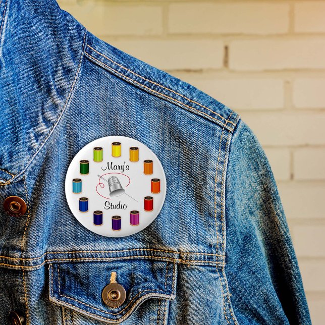 Sytråd, Nål och tråd (Custom Button for Sewing, Needle and Threads Artists!)