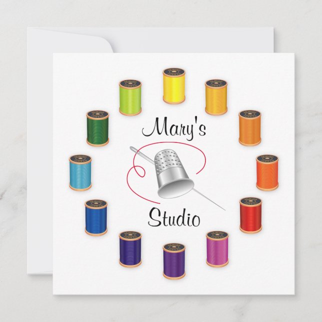 Sytråd, Nål och tråd Inbjudningar (Framsida)