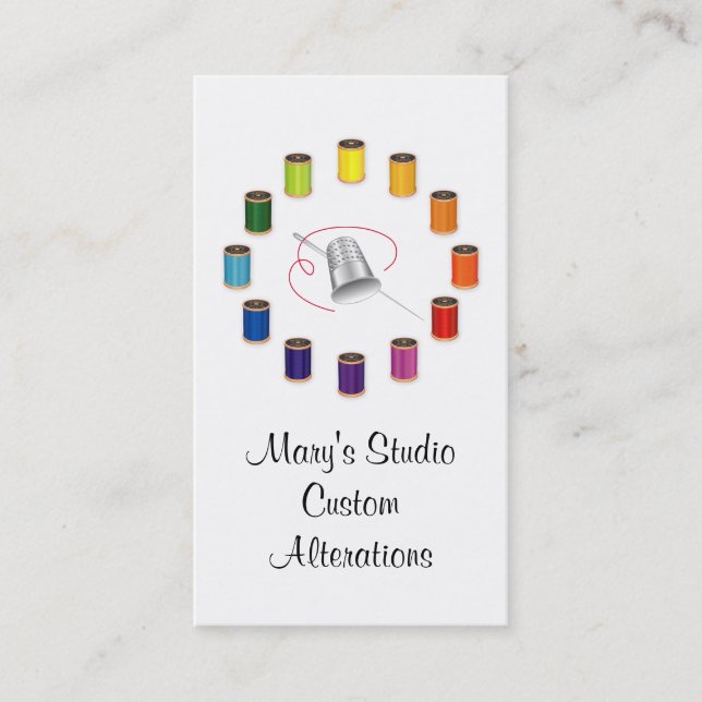 Sytråd, Nål och tråd Visitkort (Framsida)