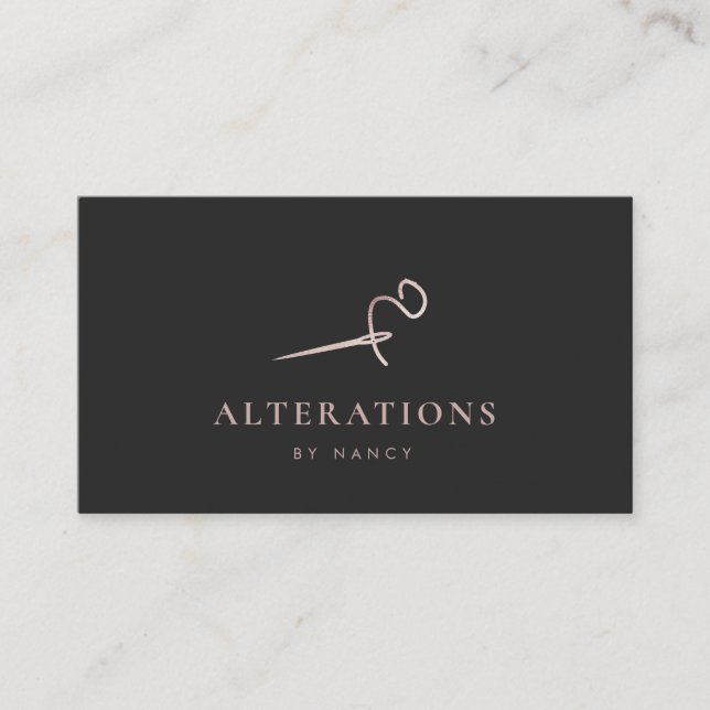 Sytråd Nål Ro Guld Glitter Visitkort (Framsida)