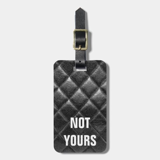 sytt läder för anpassadet hänger lös svarten bagagebricka (Vertikal Framsida)