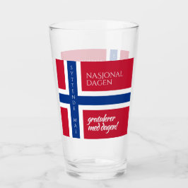Syttende Mai Mai 17:e norska nationaldagen Flagga Glaskopp