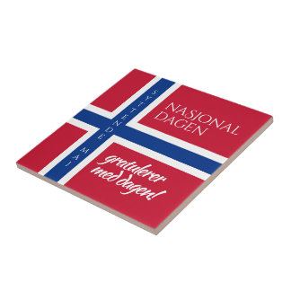 Syttende Mai Mai 17:e norska nationaldagen Flagga Kakelplatta