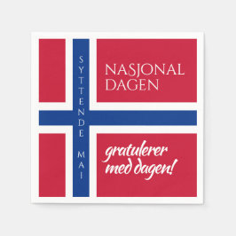 Syttende Mai Mai 17:e norska nationaldagen Flagga Pappersservett