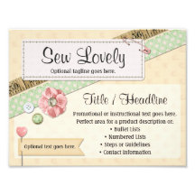 Syttråd, knappar och band - reklamskylt